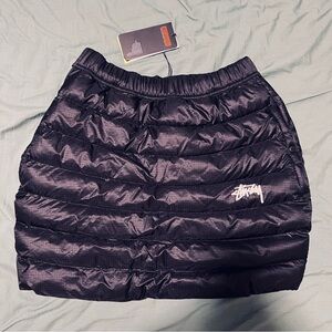 Nike X Stussy Mini Skirt Womens Size S Black Insulated Thermore Ecodown